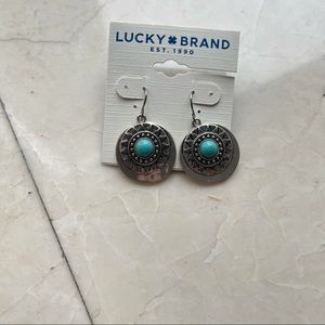 NWT Lucky Brand Vintage Silver Tone Hook Earrings